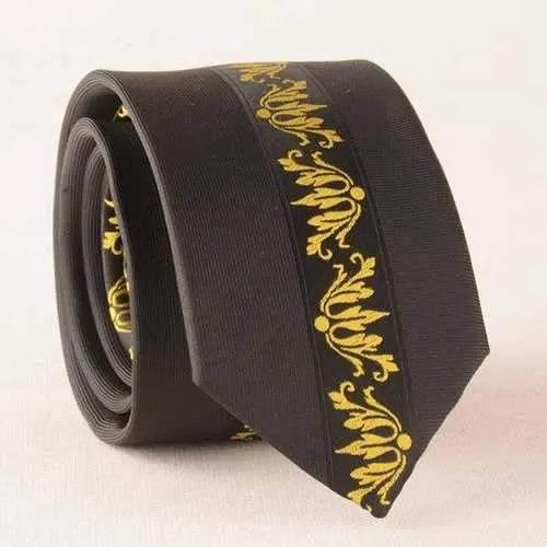 Fomal Bridegroom Jacquard Texture Neck Tie - Yellow And Black