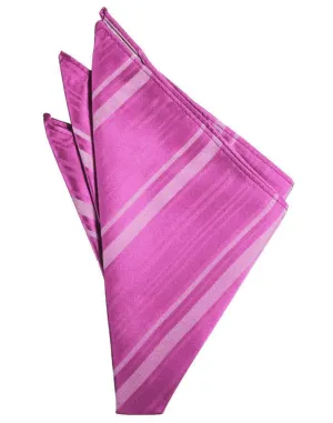 Fuchsia Striped Satin Pocket Square
