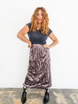 Full Moon Crinkled Velvet Skirt
