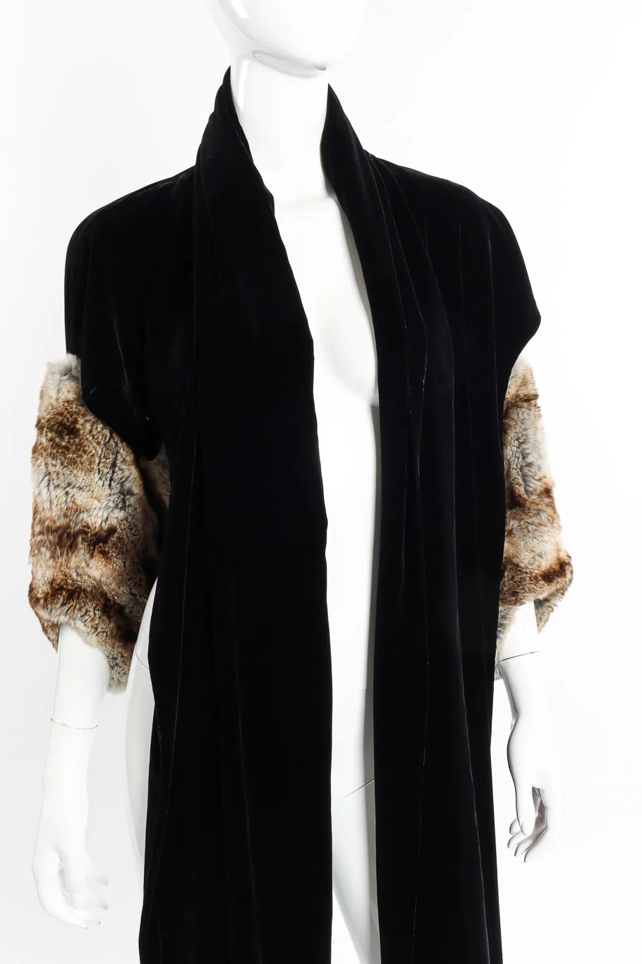 Fur Trim Velvet Shawl