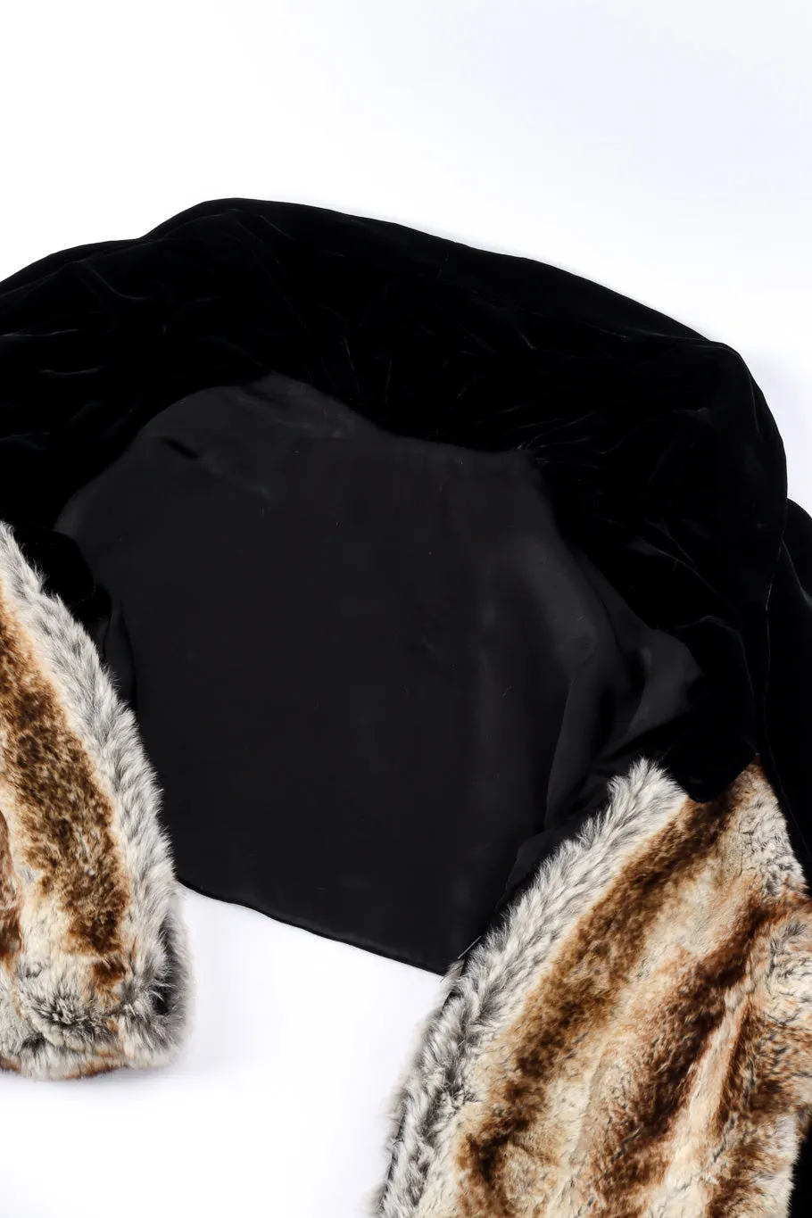 Fur Trim Velvet Shawl