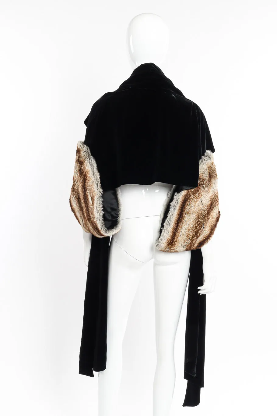 Fur Trim Velvet Shawl