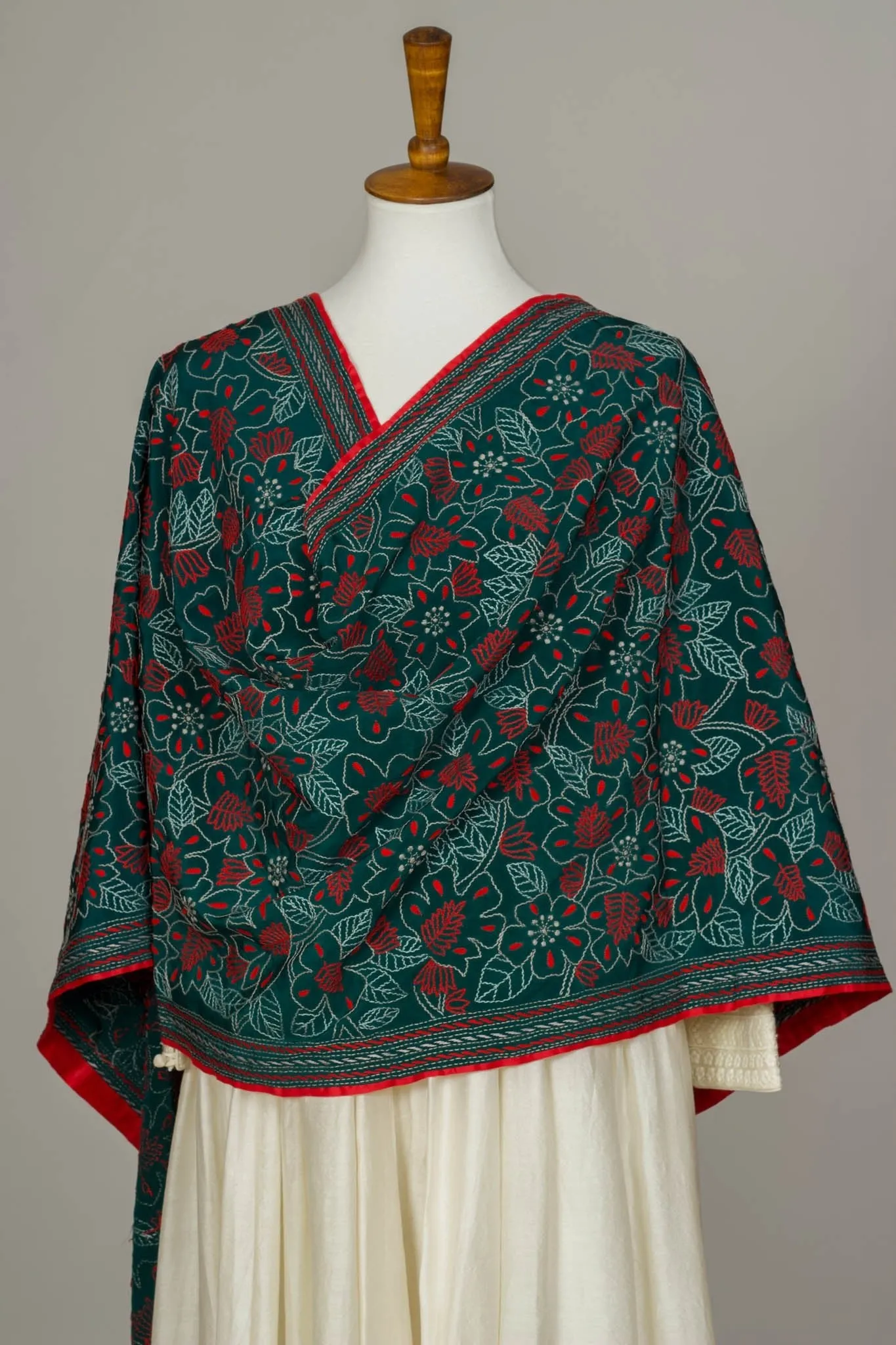 Green Kantha Scarf
