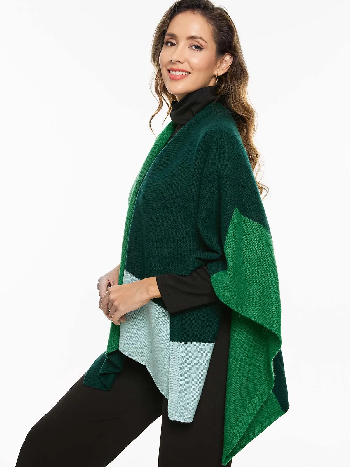Green Luxe Button Cape