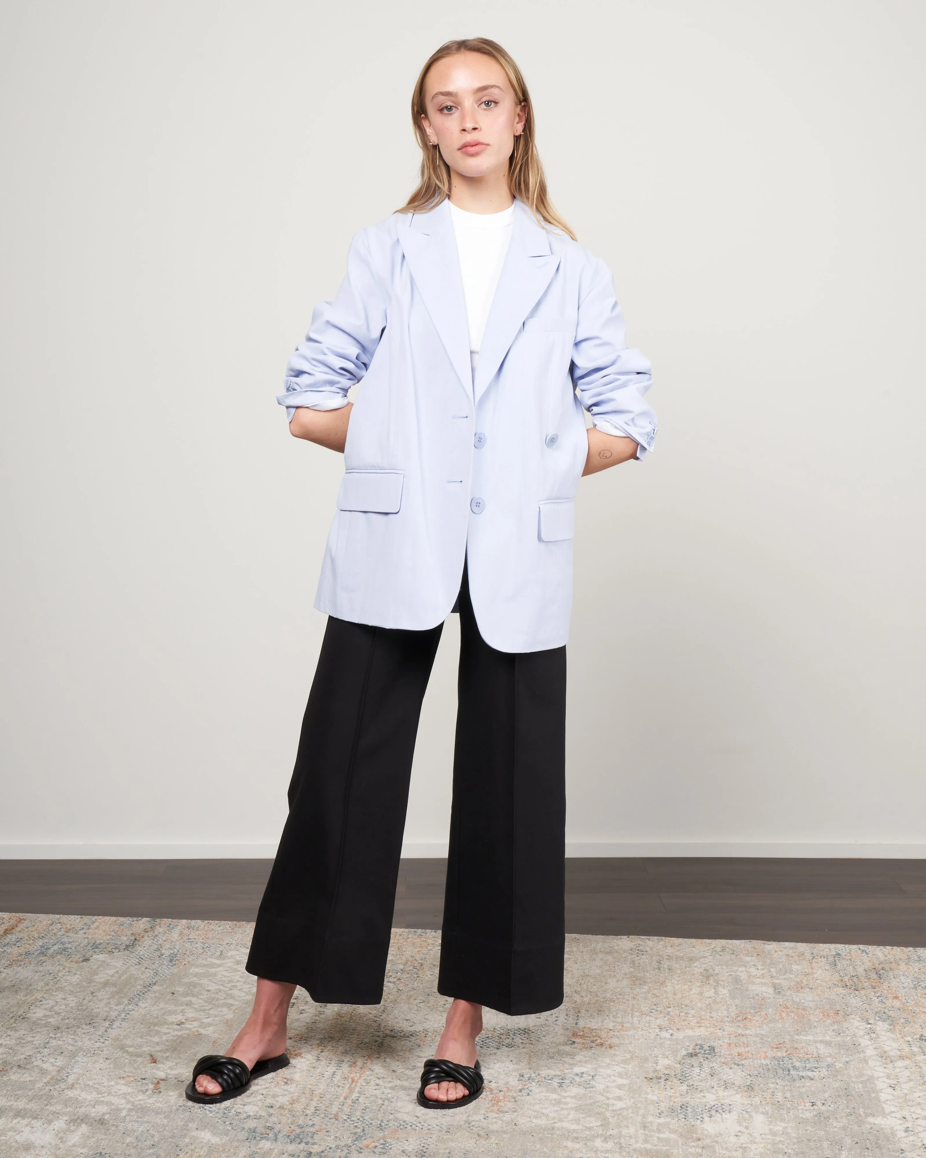 handspun cotton liam blazer - blue breeze