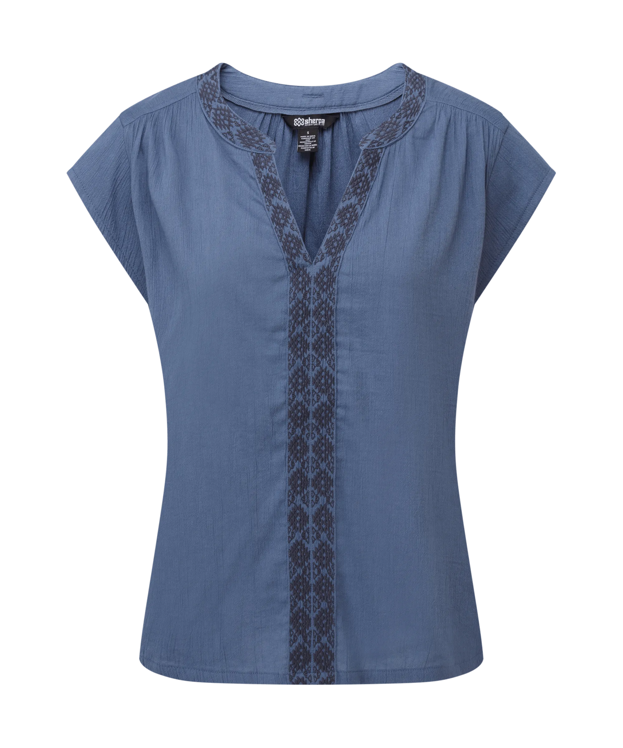Hara Cap Sleeve Top - Seaport Blue