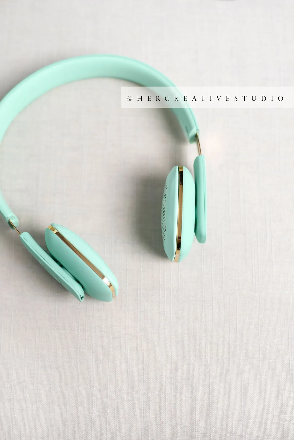 Headphones on Linen