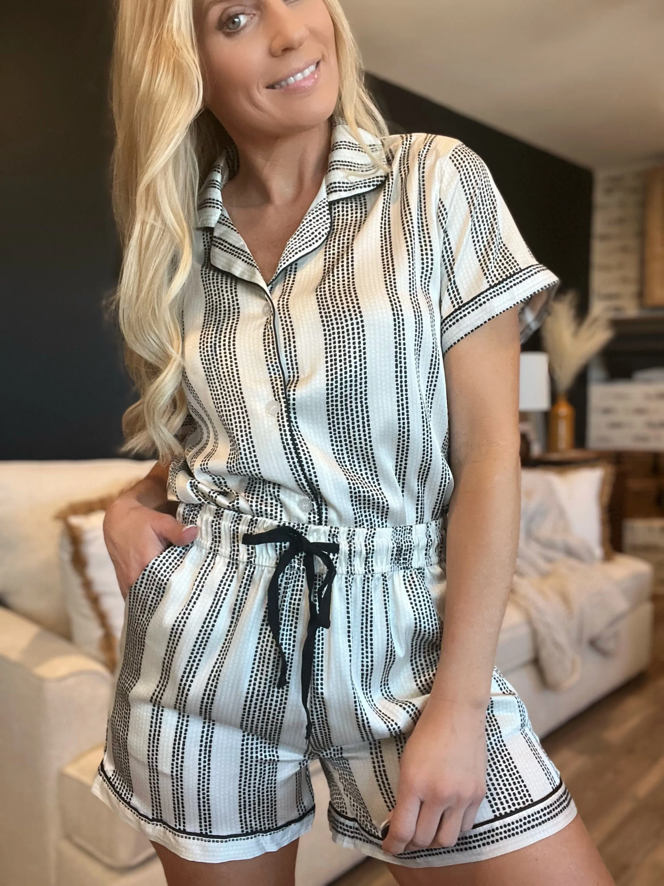 Hello Mello Beauty Sleep Satin Pajama Shorts-Overnight Oasis