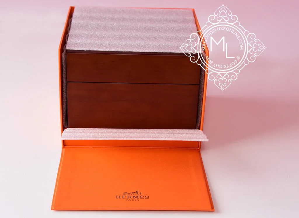 Hermes Diamond Slim d'Hermès Purple Crocodile Watch MM