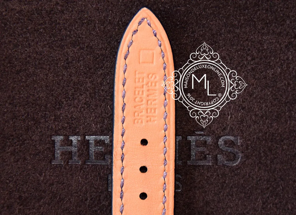 Hermes Diamond Slim d'Hermès Purple Crocodile Watch MM
