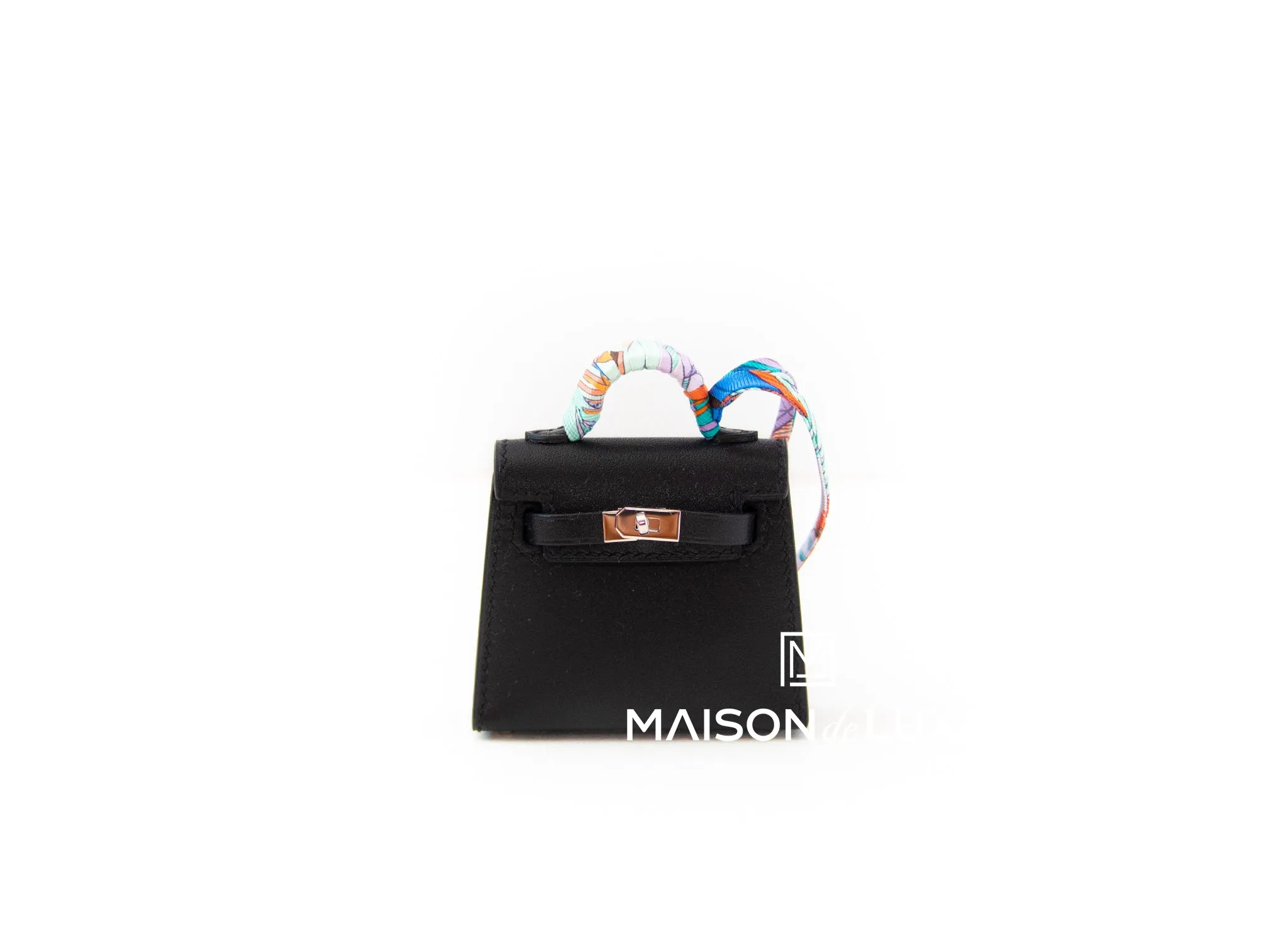 Hermes Noir Black Mini Kelly Twilly Bag Charm