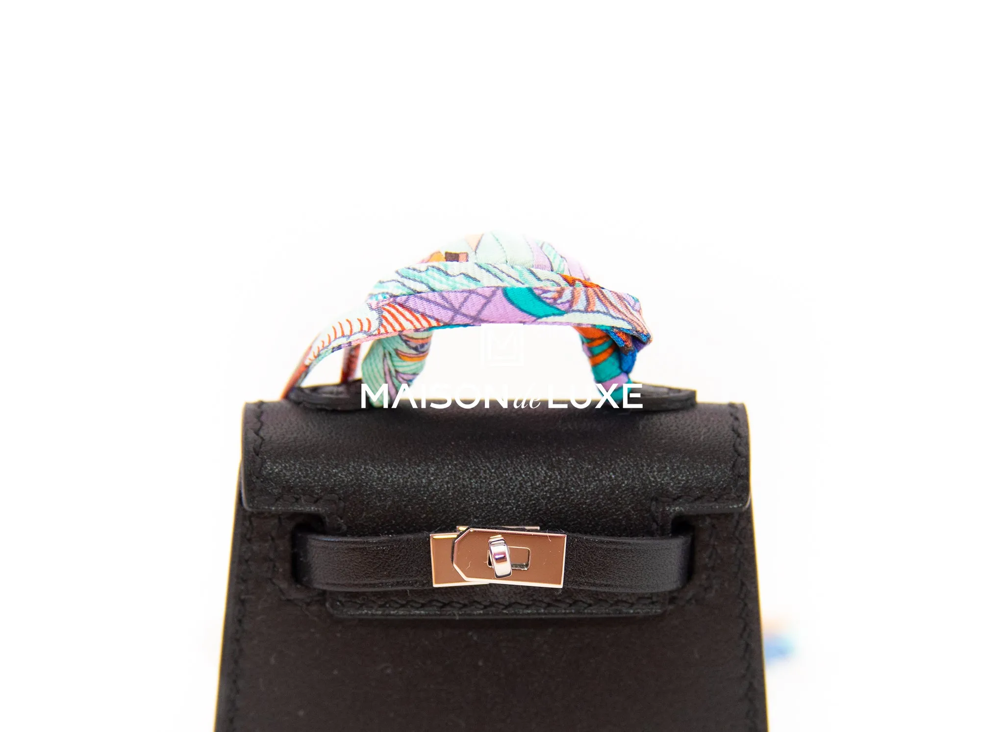 Hermes Noir Black Mini Kelly Twilly Bag Charm