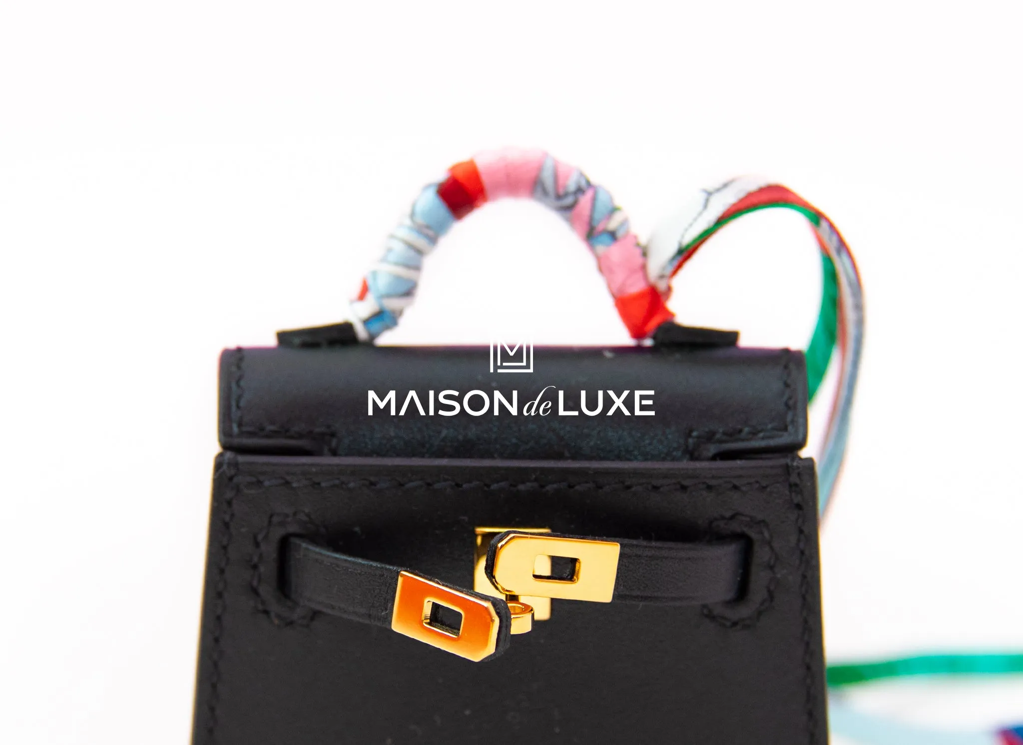 Hermes Noir Black Mini Kelly Twilly Bag Charm