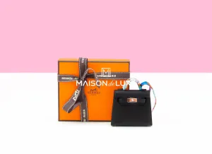 Hermes Noir Black Mini Kelly Twilly Bag Charm