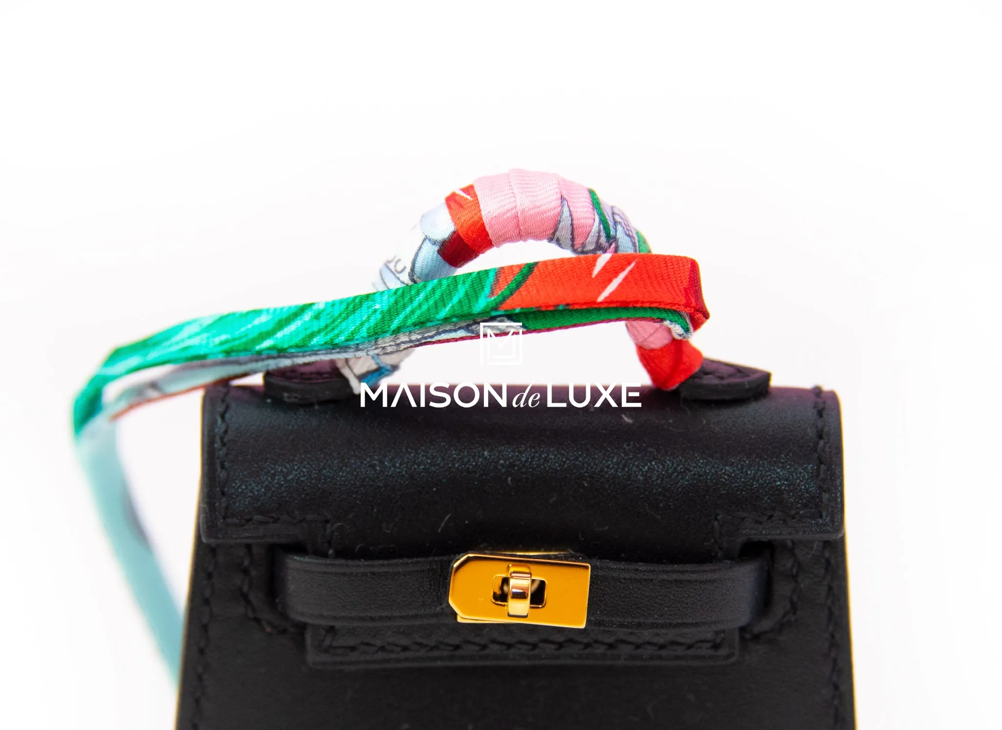 Hermes Noir Black Mini Kelly Twilly Bag Charm
