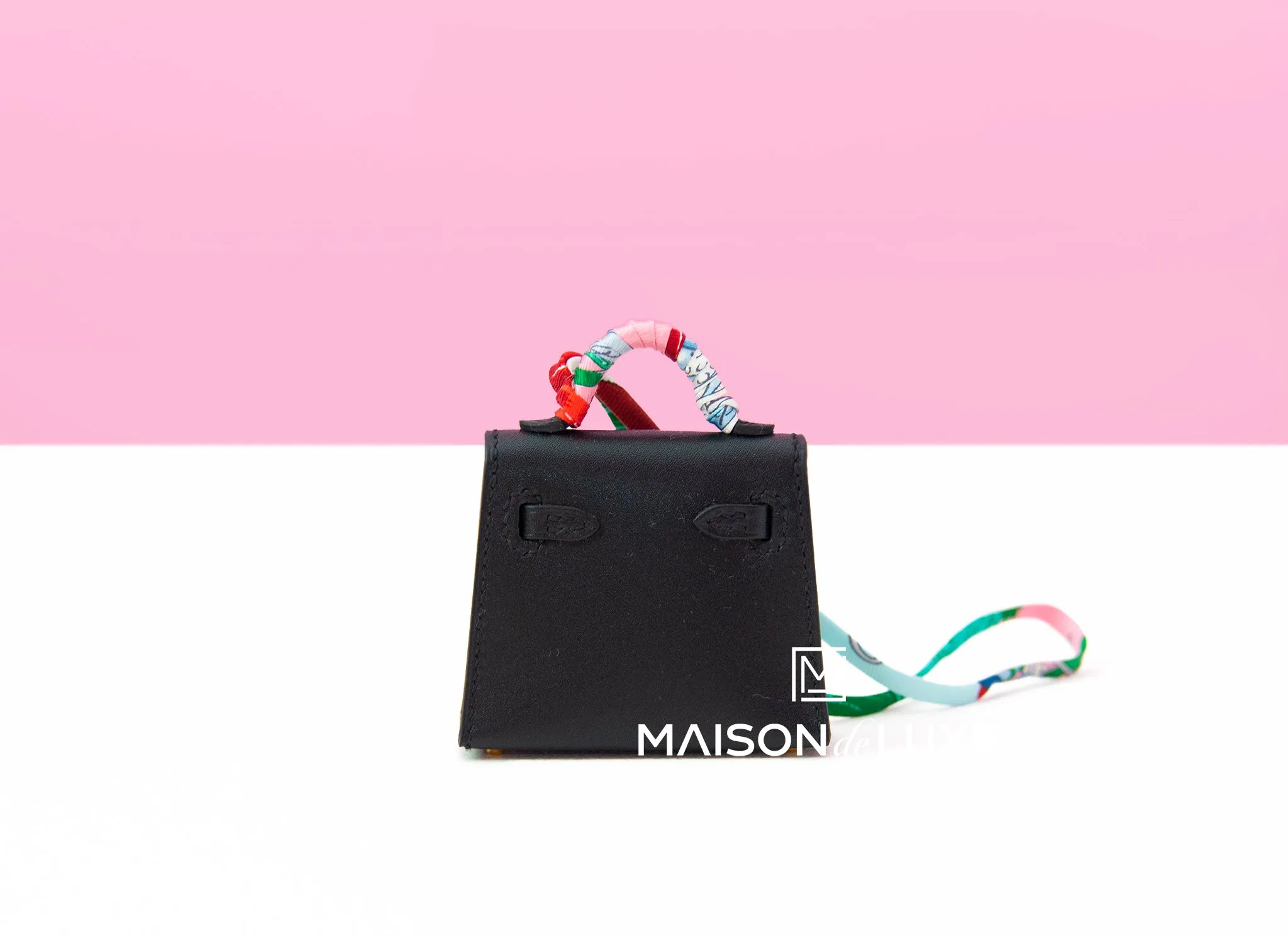 Hermes Noir Black Mini Kelly Twilly Bag Charm