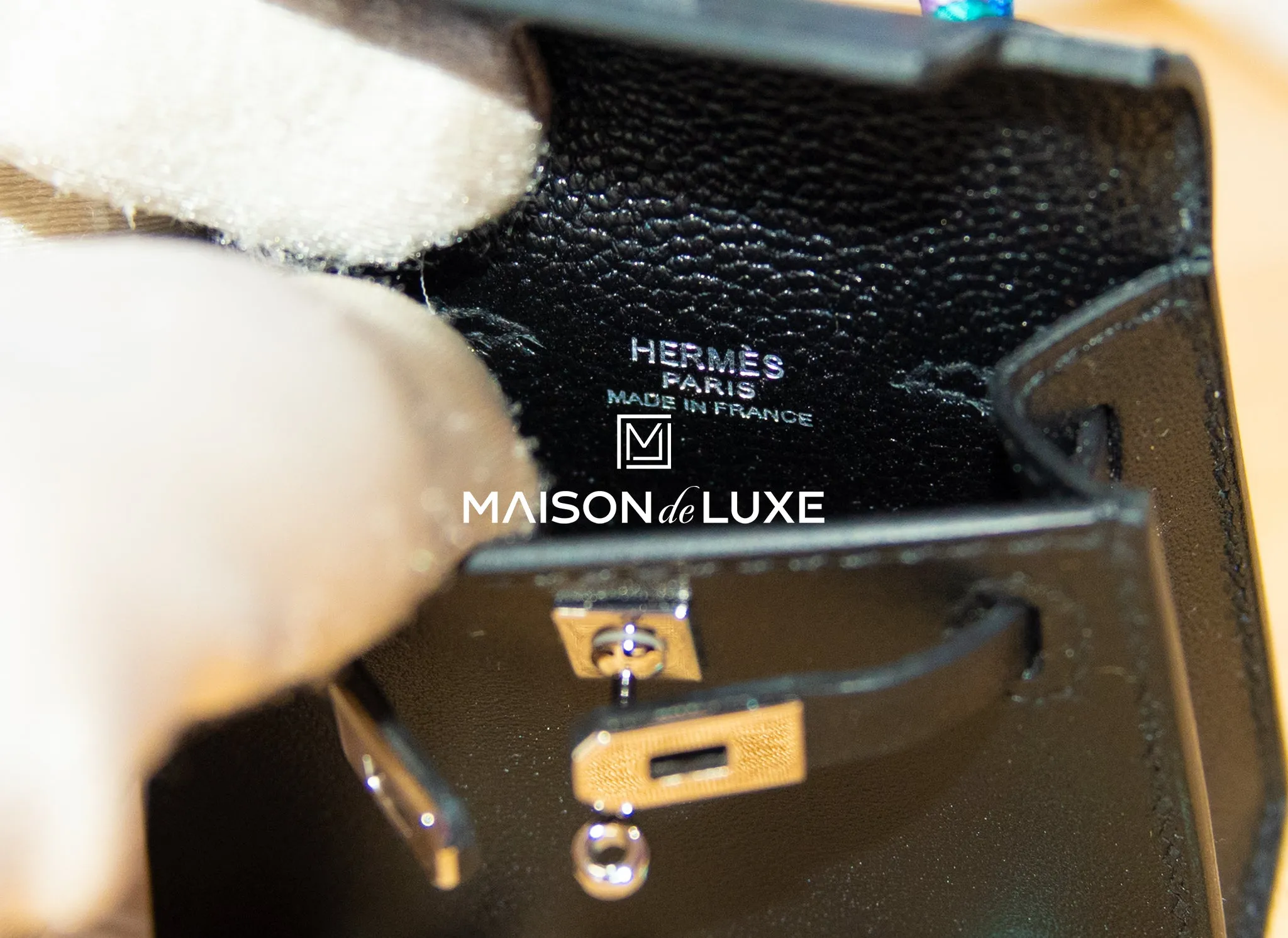 Hermes Noir Black Mini Kelly Twilly Bag Charm