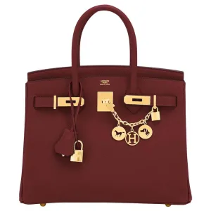 Hermes Rouge H 30cm Birkin Epsom Gold Hardware
