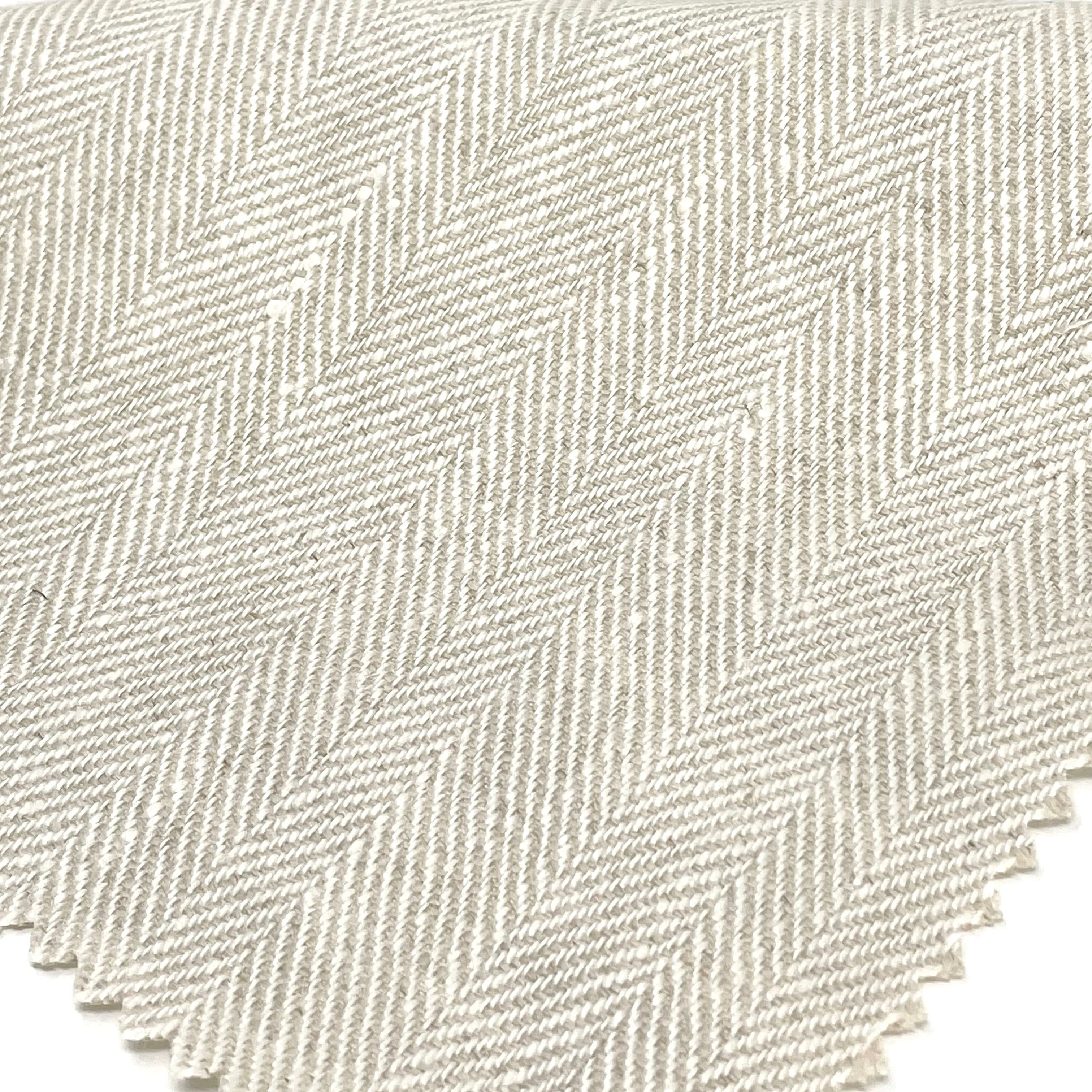 Herringbone Pattern 100% Natural Linen Flat Custom Farmhouse Modern Roman Shade/CL1047