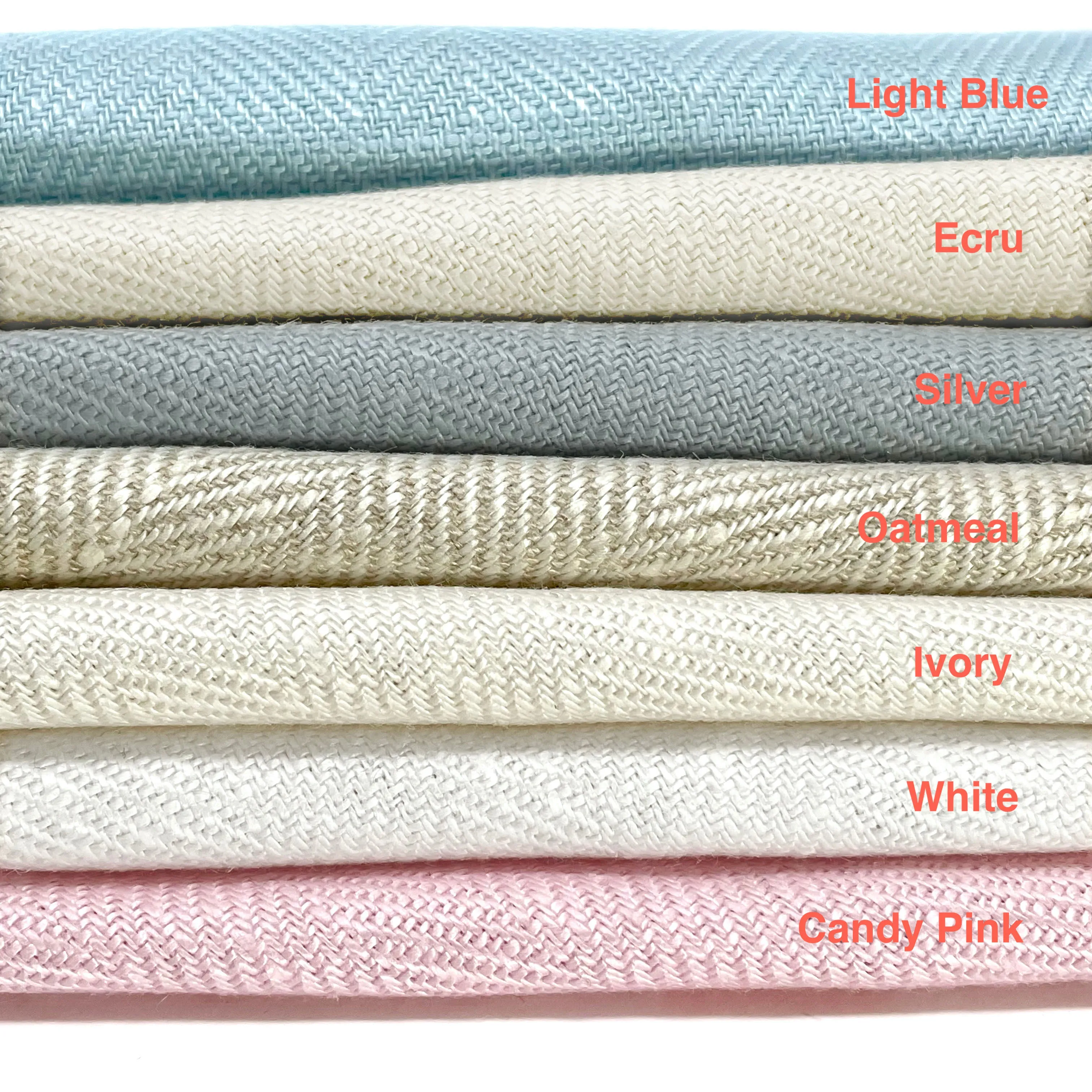 Herringbone Pattern 100% Natural Linen Flat Custom Farmhouse Modern Roman Shade/CL1047