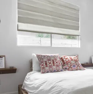 Herringbone Pattern 100% Natural Linen Flat Custom Farmhouse Modern Roman Shade/CL1047