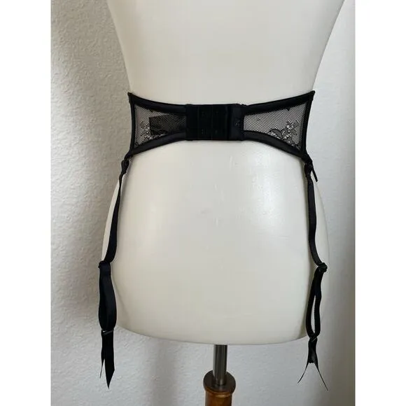 Honey Birdette Garter Belt Angelina Lace Floral Embroidered Lingerie