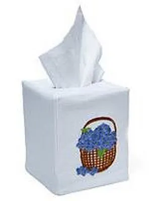 Hydrangea Basket Linen Tissue Cover
