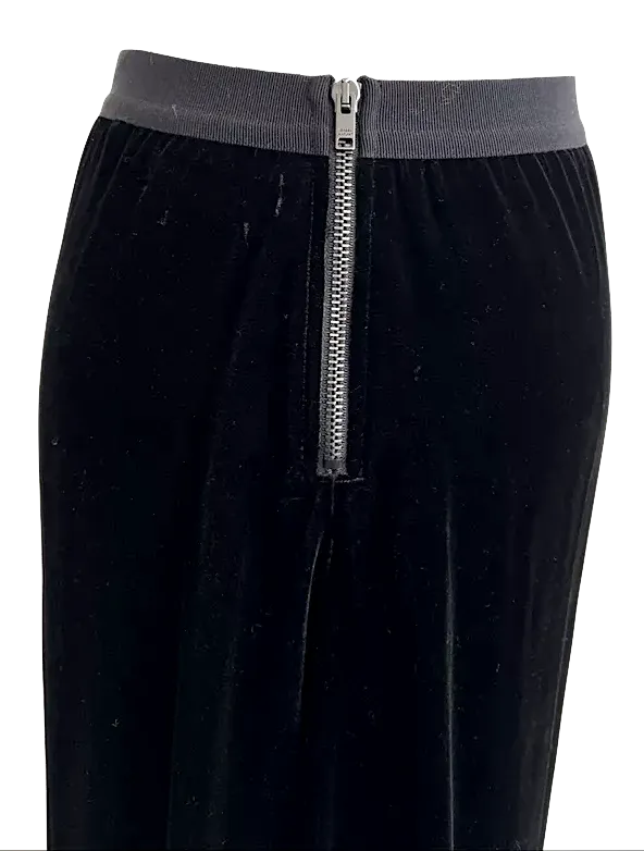 Isabel Marant Paris. Black Velvet Tursanne Asymmetric Midi Skirt