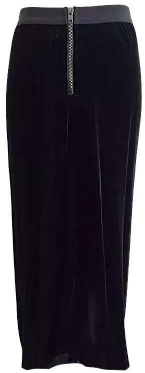 Isabel Marant Paris. Black Velvet Tursanne Asymmetric Midi Skirt