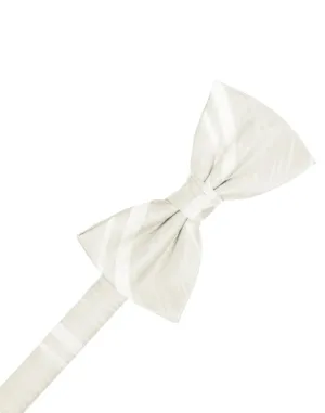 Ivory Striped Satin Kids Bow Tie