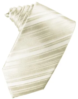 Ivory Striped Satin Necktie