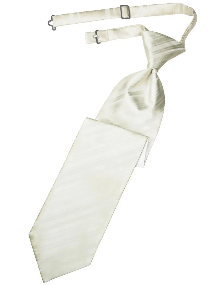 Ivory Striped Satin Necktie