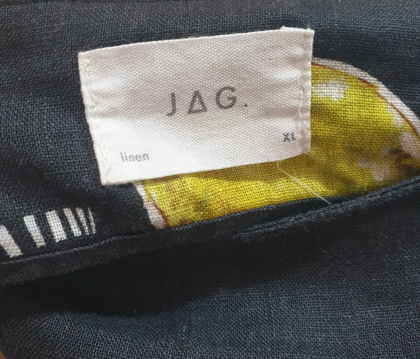 JAG black unique print maxi linen skirt size XL