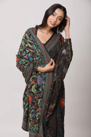 Joba Crepe Kantha Saree