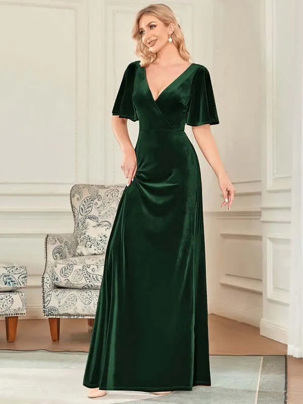 Jorrie purple velvet bridesmaid gown Express NZ wide