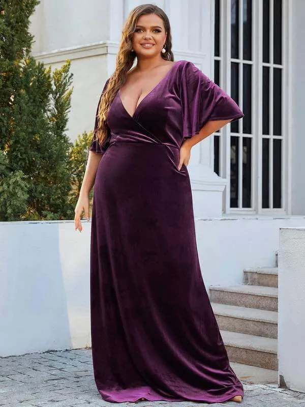 Jorrie purple velvet bridesmaid gown Express NZ wide