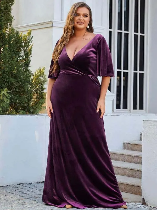 Jorrie purple velvet bridesmaid gown Express NZ wide