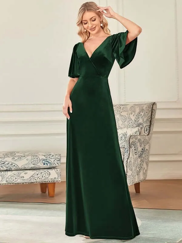 Jorrie purple velvet bridesmaid gown Express NZ wide