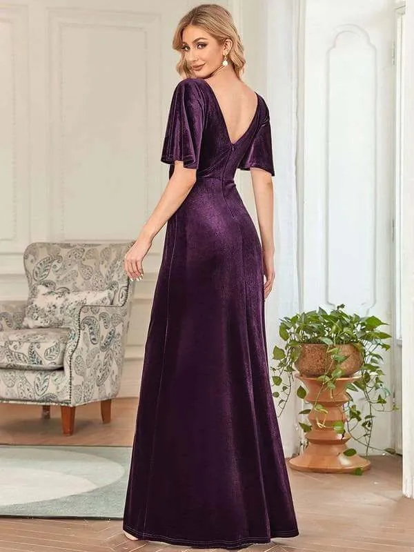 Jorrie purple velvet bridesmaid gown Express NZ wide