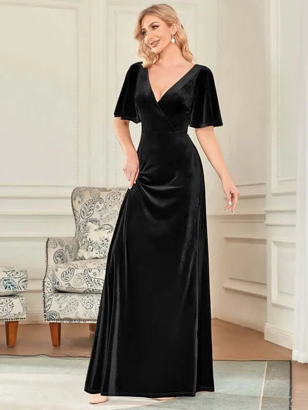 Jorrie purple velvet bridesmaid gown Express NZ wide