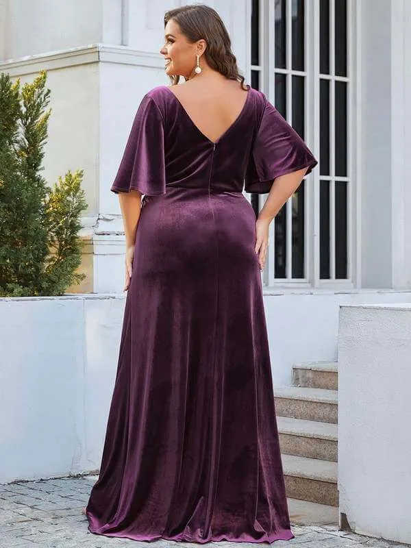 Jorrie purple velvet bridesmaid gown Express NZ wide