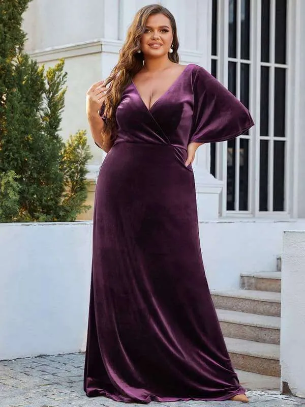 Jorrie purple velvet bridesmaid gown Express NZ wide