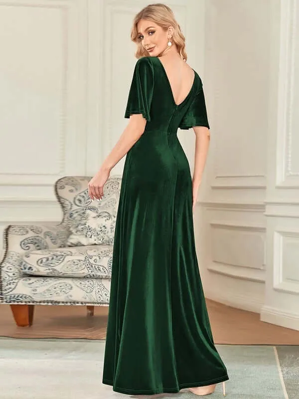 Jorrie purple velvet bridesmaid gown Express NZ wide