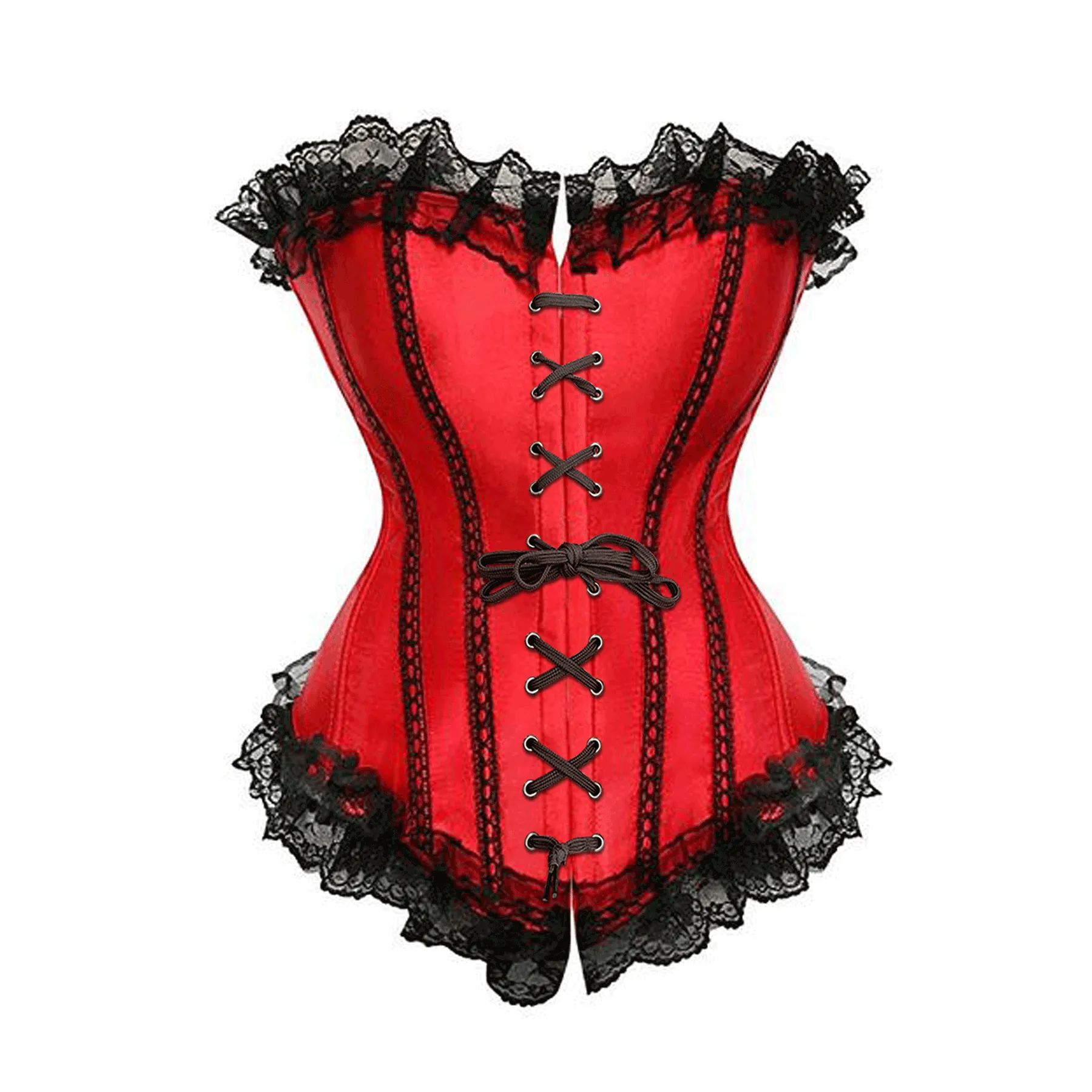 Kelle Red Satin Overbust Corset