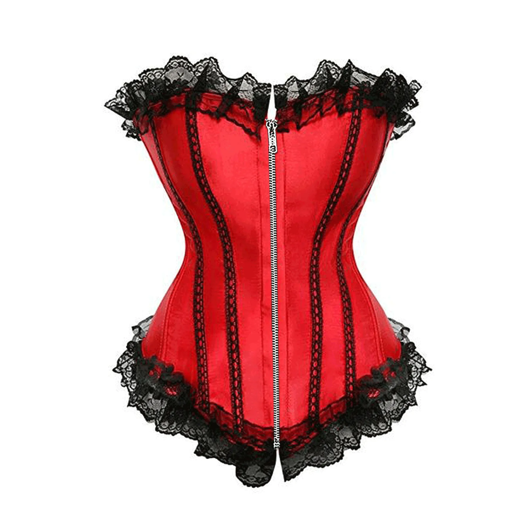 Kelle Red Satin Overbust Corset