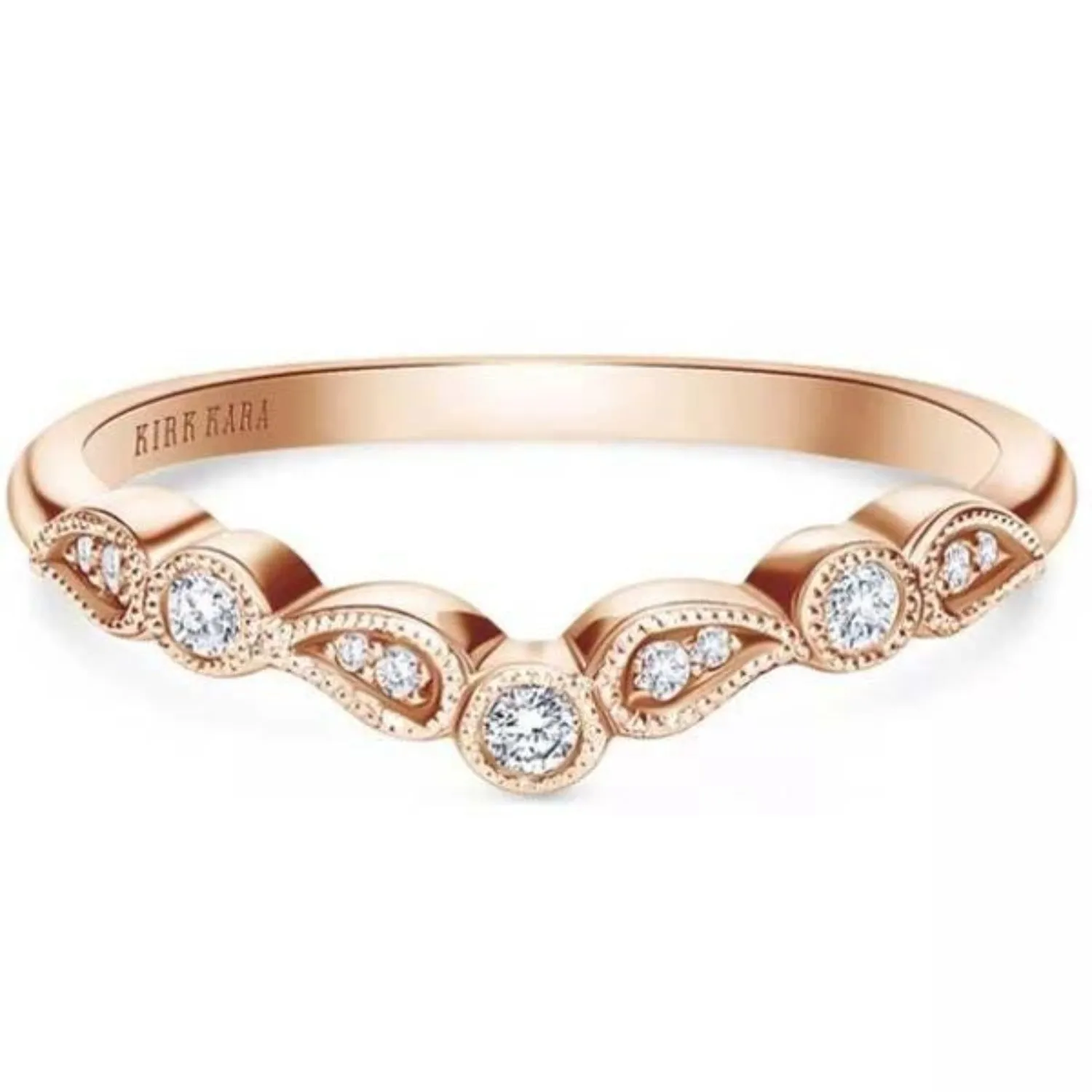 Kirk Kara "Rayana" Boho Chevron Diamond Wedding Band
