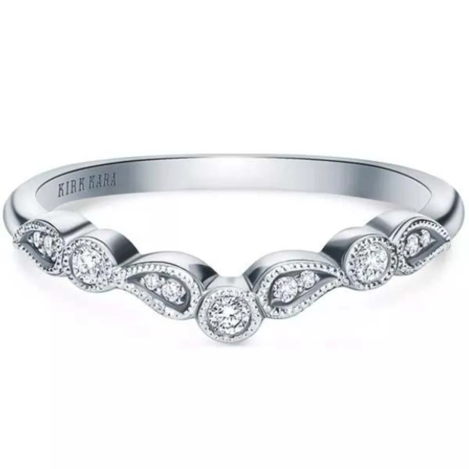 Kirk Kara "Rayana" Boho Chevron Diamond Wedding Band