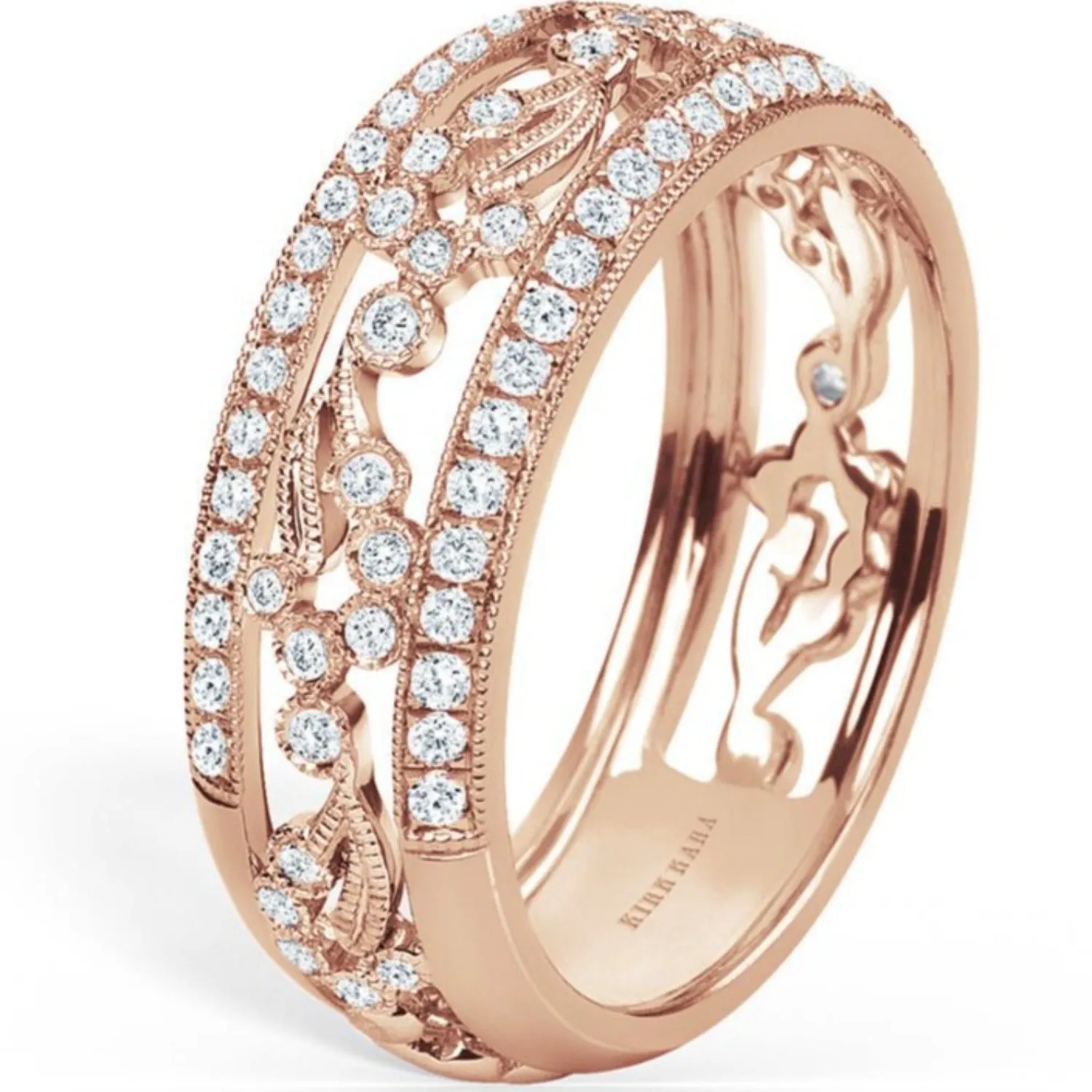 Kirk Kara "Rayana" Paisley Swirl Diamond Edge Fashion Band