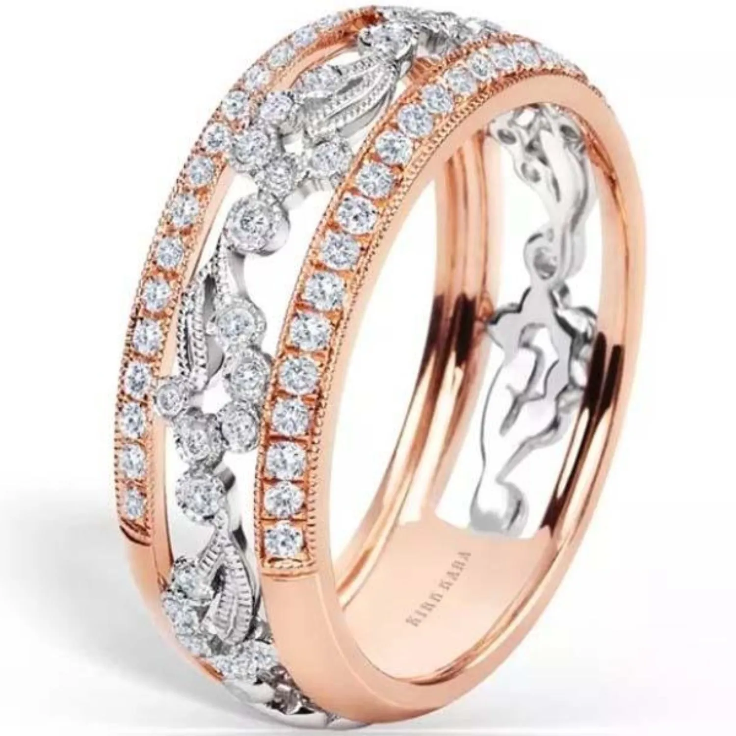 Kirk Kara "Rayana" Paisley Swirl Diamond Edge Fashion Band