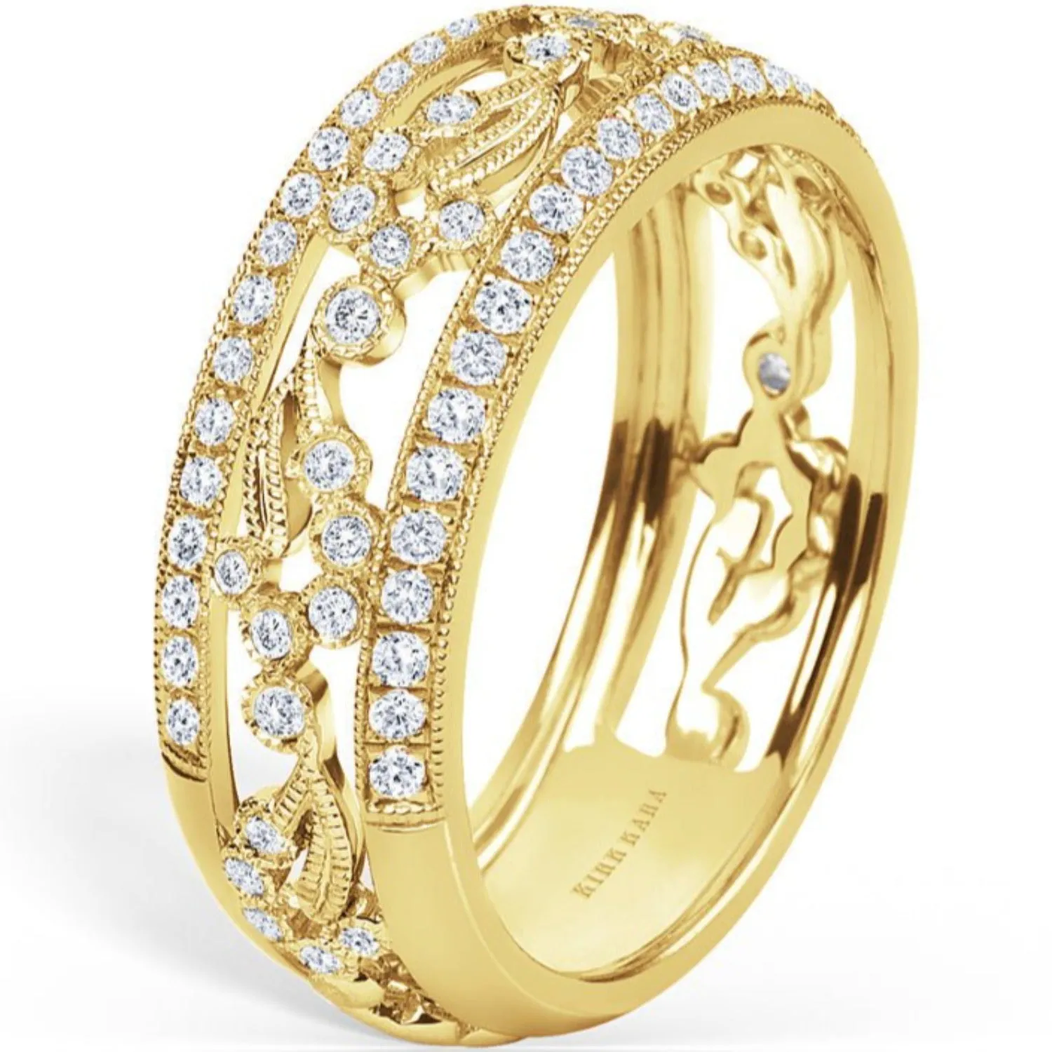Kirk Kara "Rayana" Paisley Swirl Diamond Edge Fashion Band